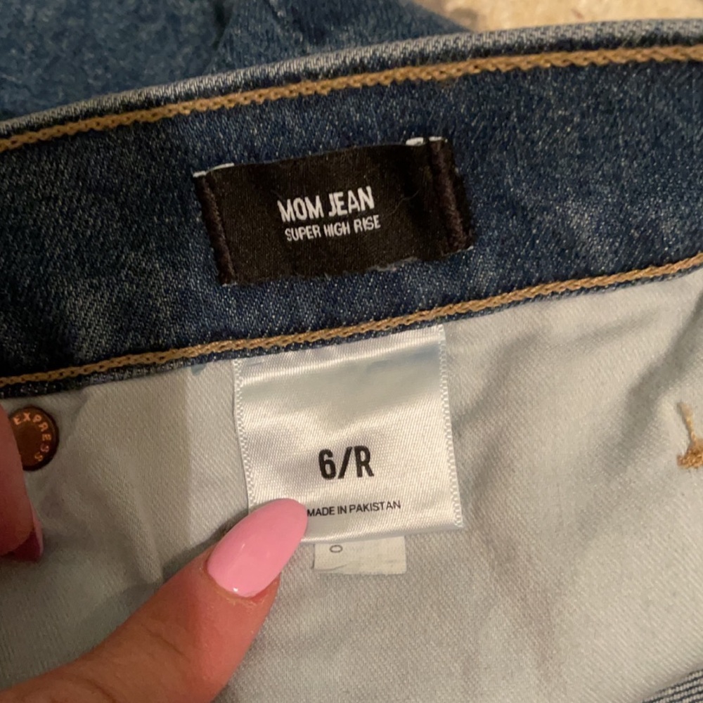 Express High Rise Mom Jean - Picture 2 of 2